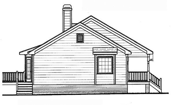 Left Elevation image of Irving House Plan